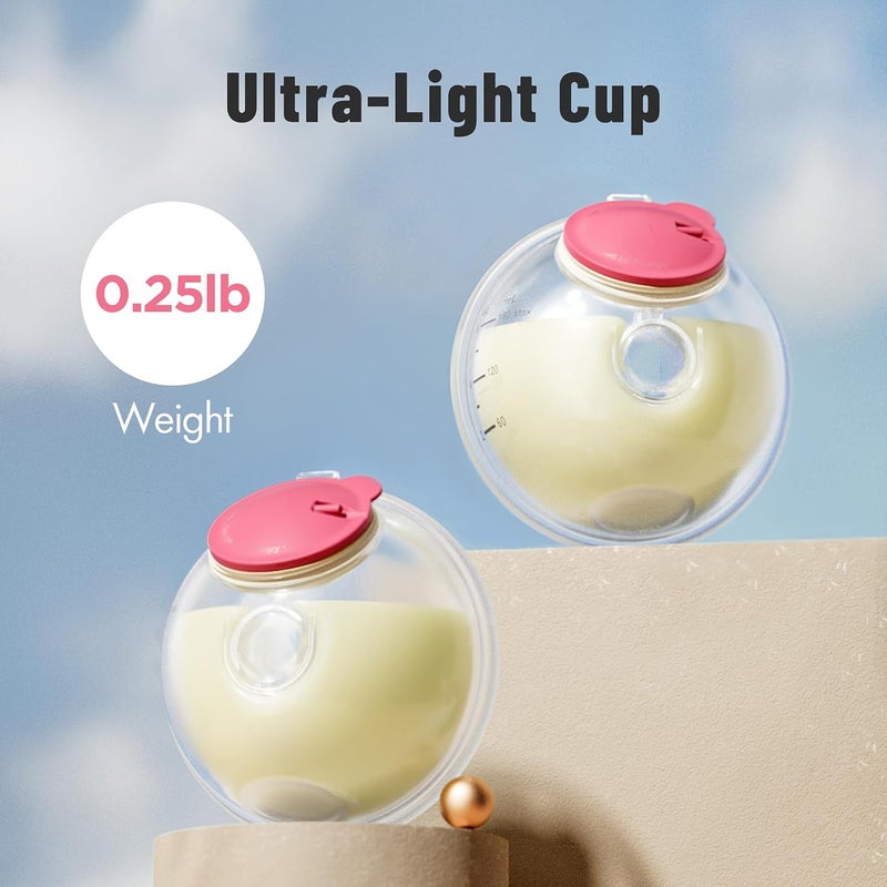 Phanpy Wearable Breast Pump Milk Collector Cup S2, Original Breast Pump Replacement Accessories, 24 mm Flange and 20mm Insert Included, 12 oz / 360 ml, 2 Piece - Image 2